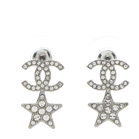 chanel star and moon earrings|chanel cc earrings sterling silver.